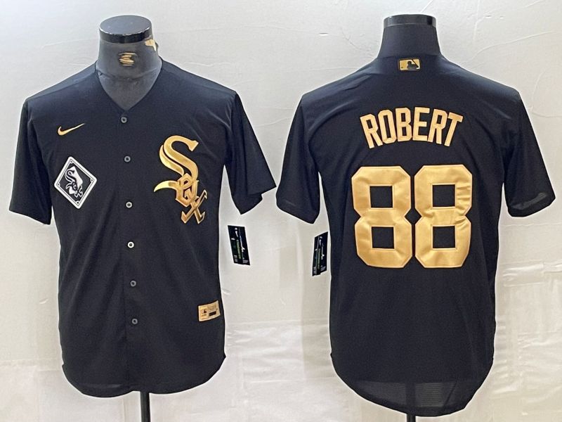 Men Chicago White Sox 88 Robert Black gold #4 th generation Nike 2024 MLB Jersey style 2